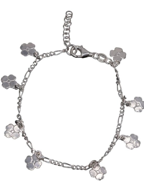 s-l400.jpg 925 Sterling Silver Fancy Clover Bracelet